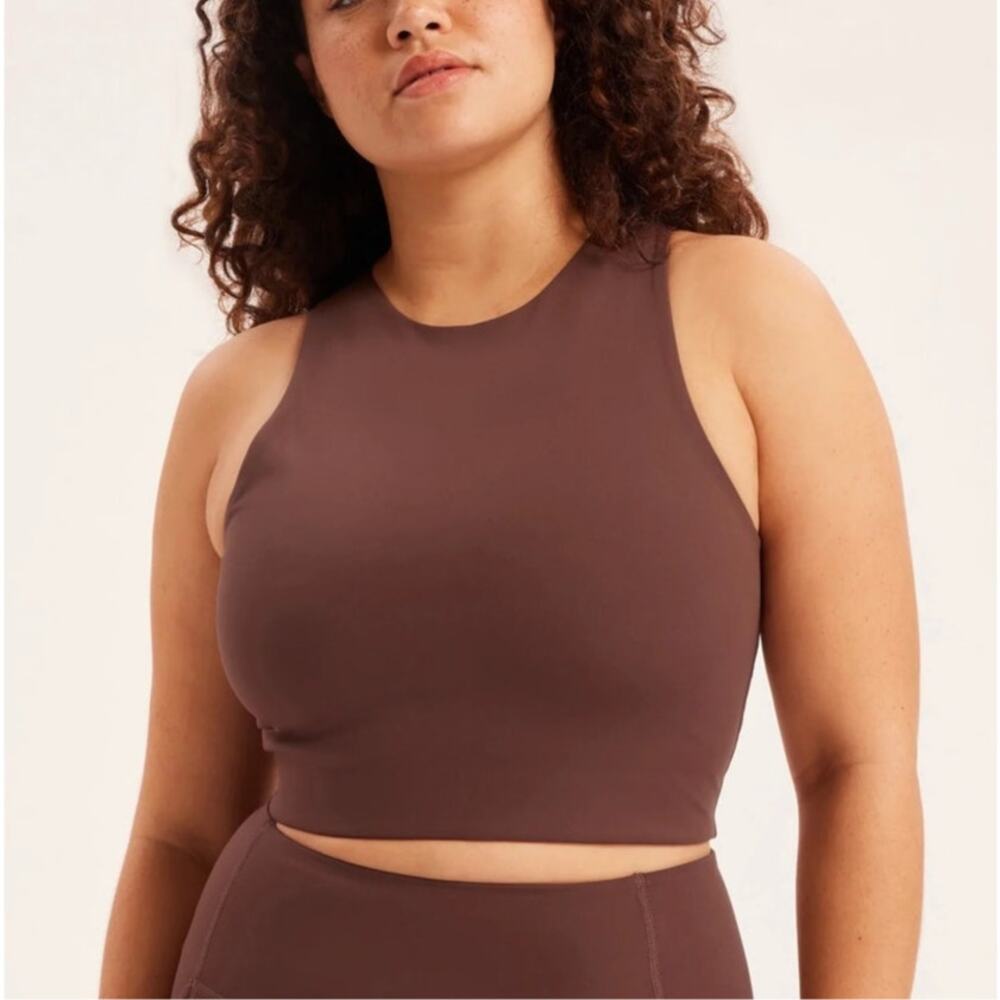 NWT Girlfriend Collective Dylan Tank Sports Bra XXL Brown Racerback High Impact